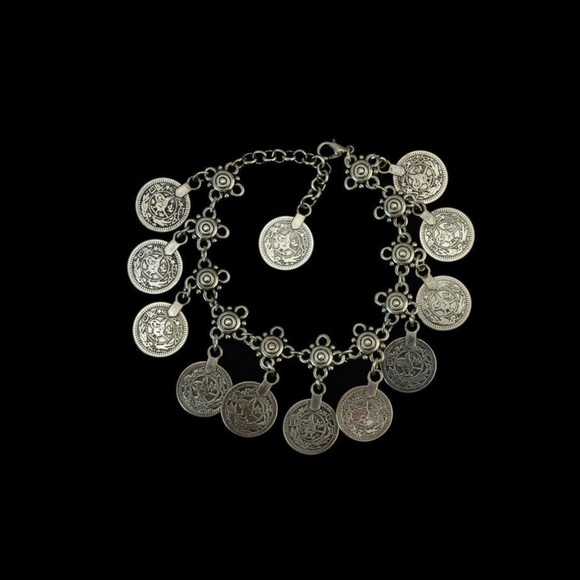 Set of 2 Gypsy Coin Anklets Bracelets Boot Decor - Picture 3 of 6
